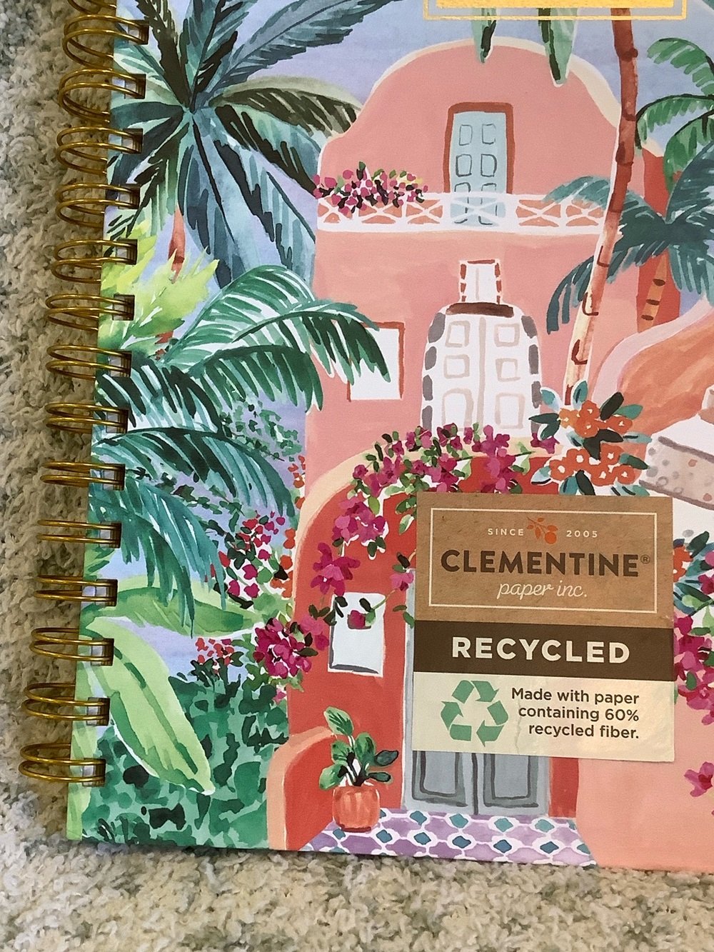 Clementine Tropical Carribean Floral Spiral Notebook Lined Journal NWT ~120pgs - Picture 4 of 16